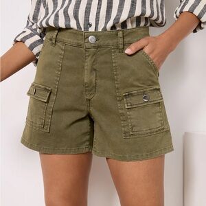 Kut from the Kloth (0) Olive Green Utility Cargo Shorts - 5” Inseam